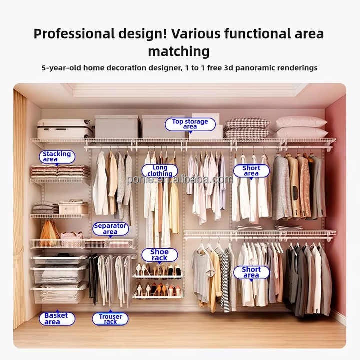 Ponie 1.5M Suit Modern MDF Walk-in Wardrobe 