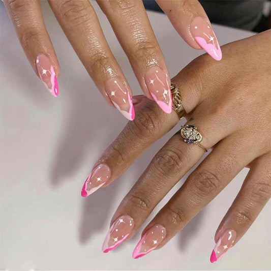 French pink press - stiletto nails 