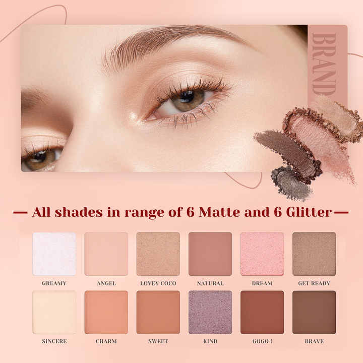 L 12 Colors Pressed Powder Eyeshadow Palette 