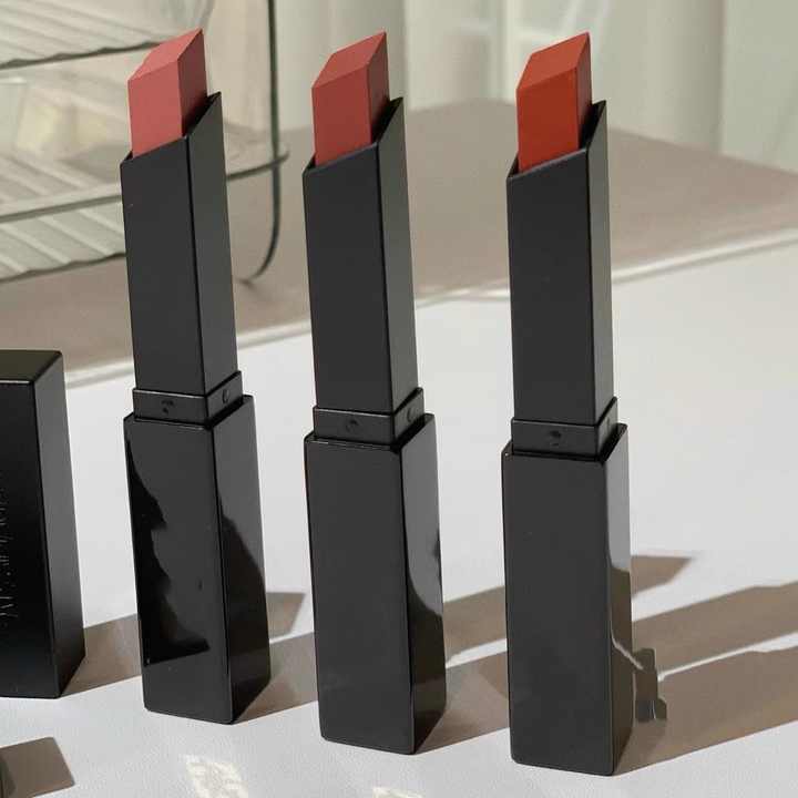 Luxury Brand Cosmetics Lipstick Small Black Bar Nude Velvet Matte Color 