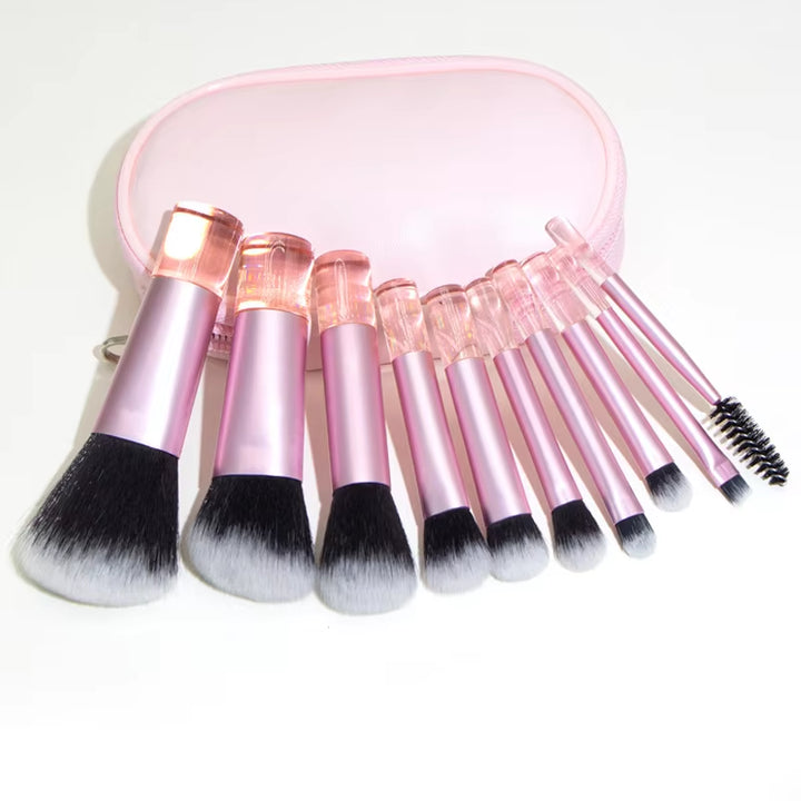 pink balloon makeup brushes 