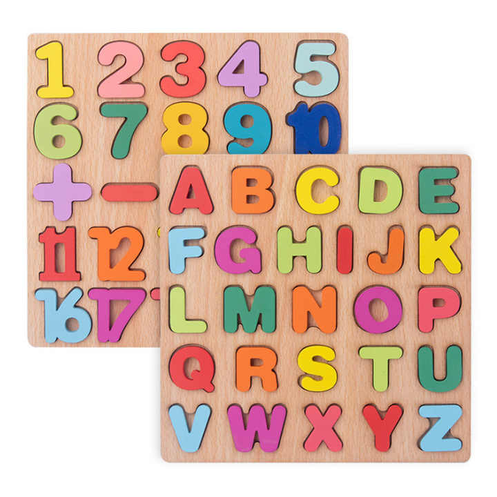 Wooden Board for Kids Letters and Numbers 