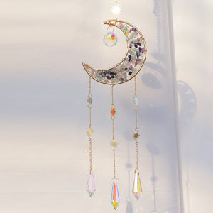 Hanging sun mask made of moon crystal -
