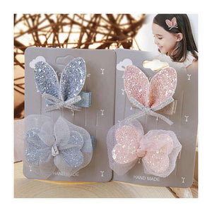 Set Wholesale Cartoon Mesh Knot Bow Hairpins 