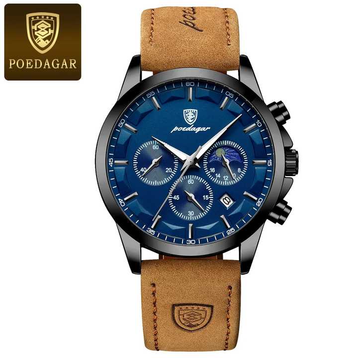 POEDAGAR Men's Quartz Watch Sports Water Resistant. 