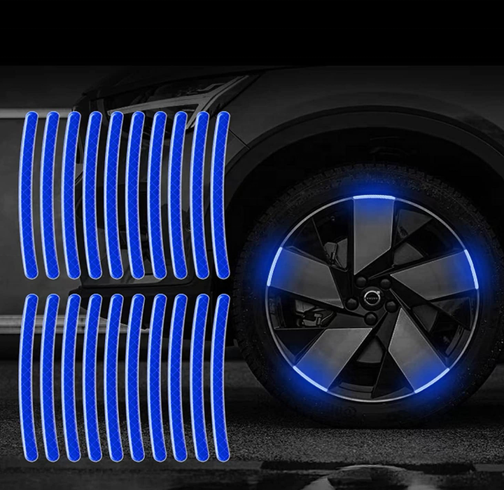 Blue Reflective Rim Sticker for Car Motorcycle Safety 