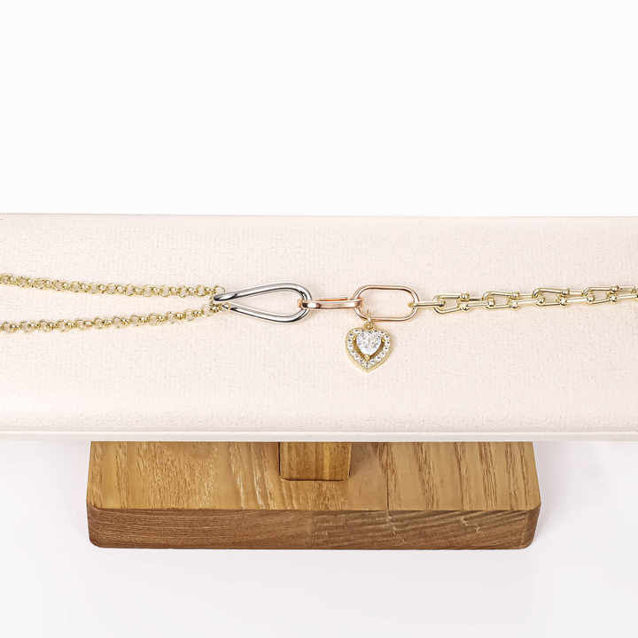 14k White Gold Plated Zircon Necklace 