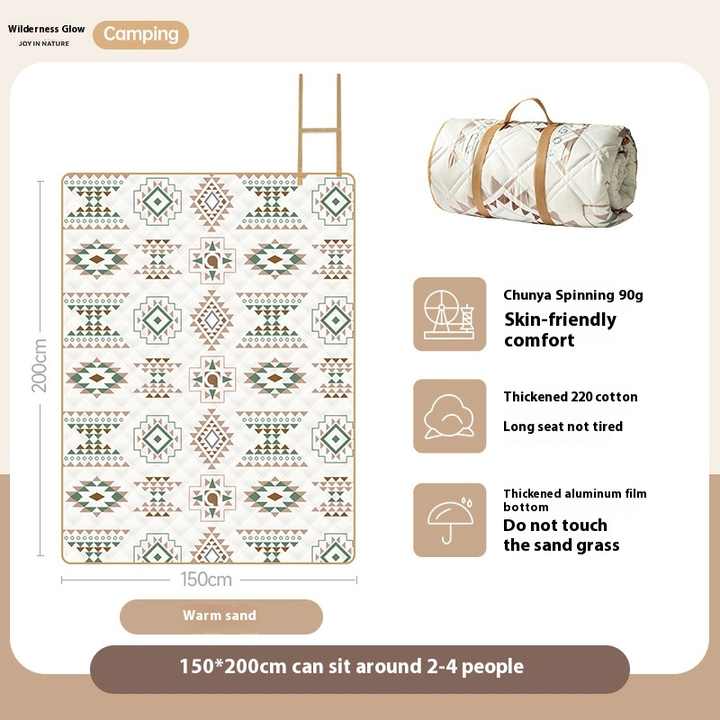 Portable Foldable Waterproof Tent Mat Thickened Aluminum Mold Beach Tent Mat 