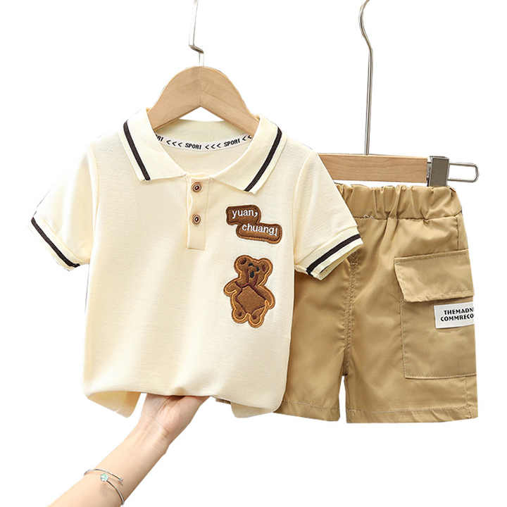 Boys' summer cotton shorts with short sleeves 