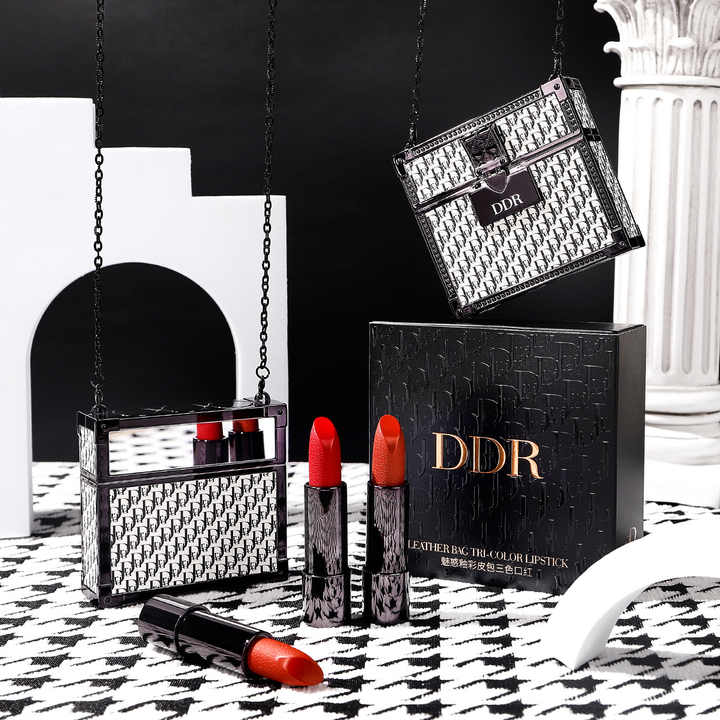 Black Lipstick Set 3 Colors Link/Cute Lipstick Bag Set Lip Colors Lipstick Matte Lipstick Lipstick 