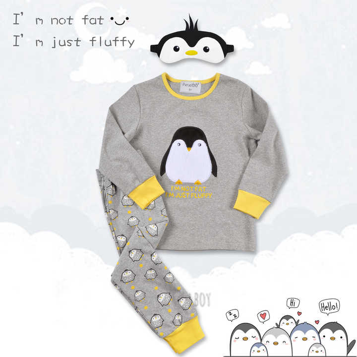 طقم ملابس نوم قطني للأولاد كم طويل