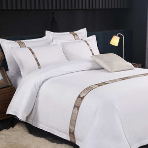 قطن مخصص عالي الجودة للفنادق ومطرز بالقطن . High quality custom hotel cotton embroidered