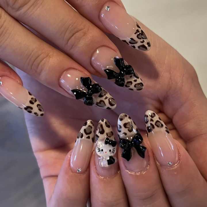 French Leopard Print Nail Set 