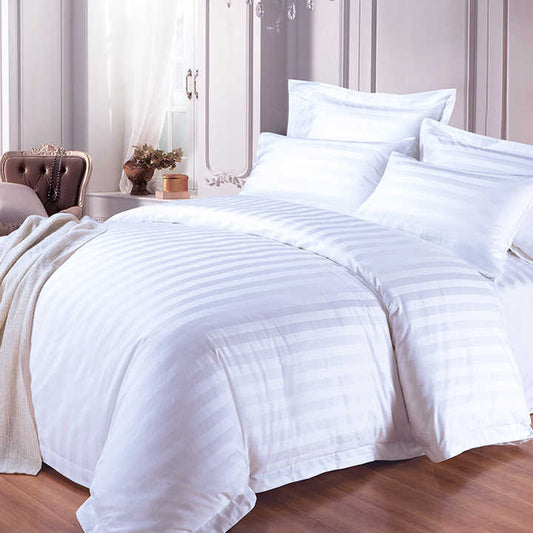 Wholesale Hotel Linen Hotel Bedding Set 300 Thread Count Stripe Bedspread 