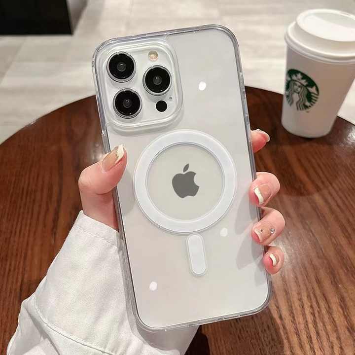 شحن لاسلكي شفاف مضاد للخدش لهاتف آيفون . Anti-scratch clear wireless charging case for iPhone