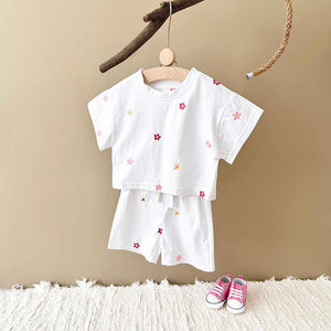 Baby Girl Summer Clothing Kids Floral-Clothing Set 