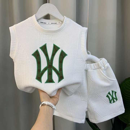 Shorts Two Piece Children's Leisure Sports Set- New Summer Children's Clothing Set for Boys