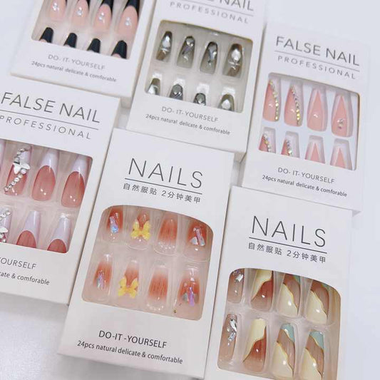 24pcs Luxury Artificial Acrylic Nails High Quality 