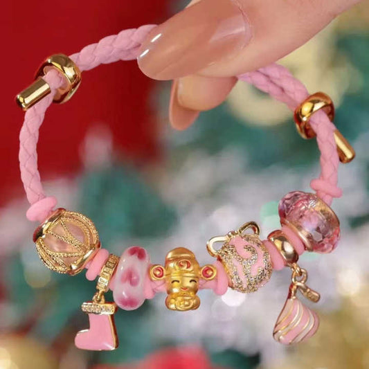 Children's Accessories Rich God Charm Bracelet in Pure Gold 