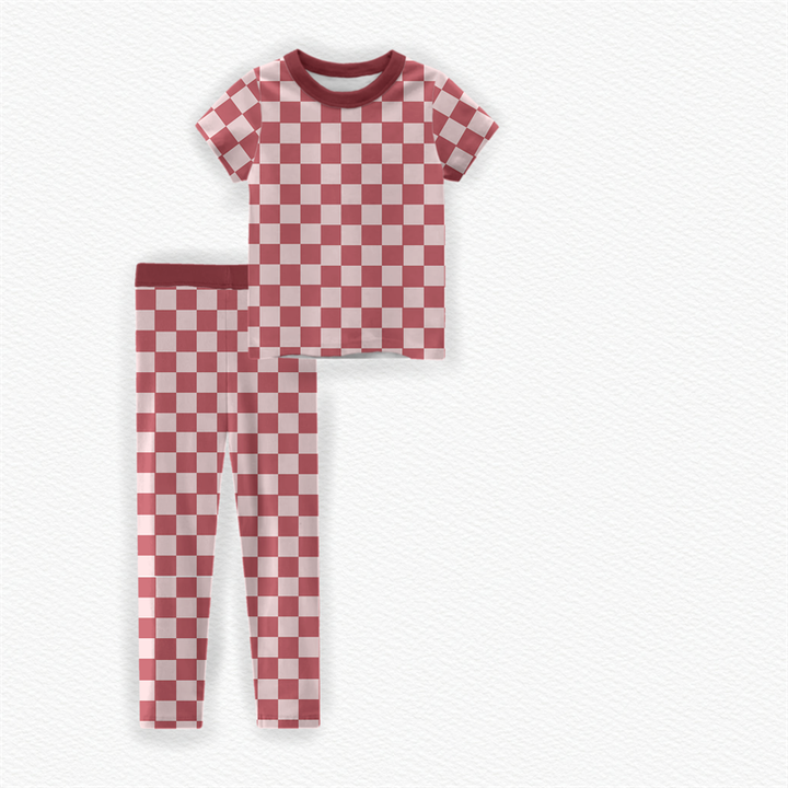 أعلى مستوى من المصنع جودة مجموعة بيجامات من الخيزران للأطفال والفتيات الأولاد قصيرة الأكمام Top Quality Factory Bamboo Pajama Set for Kids Girls Boys Short Sleeve and Pants Soft Breathable Pajamas Custom Print