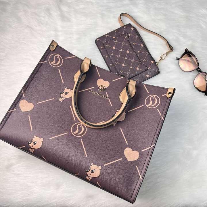 حقيبة كتف نسائية فاخرة من الجلد كبيرة الحجم