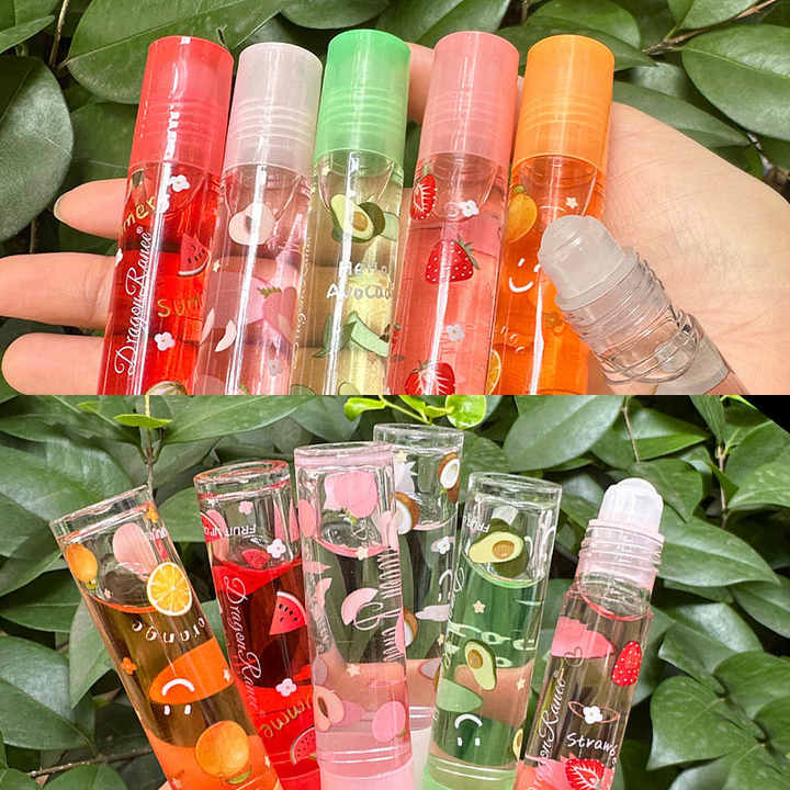 Random Roll On 6 Colors Fruit Oil Mirror Moisturizing Transparent Long Lasting Cosmetics Moisturizing Lip Gloss Lip Balm 