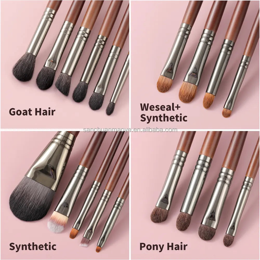 Natural Makeup Brushes Set 