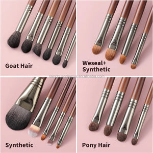 Natural Makeup Brushes Set 