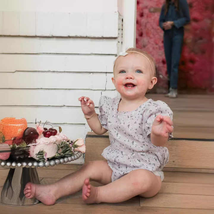 Cute Square Neck Floral Princess Dress Across 