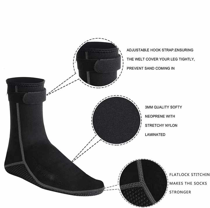 Beach Water Socks Neoprene Dive Socks High Quality 3mm High Cut and Low Cut Beach Water Socks 