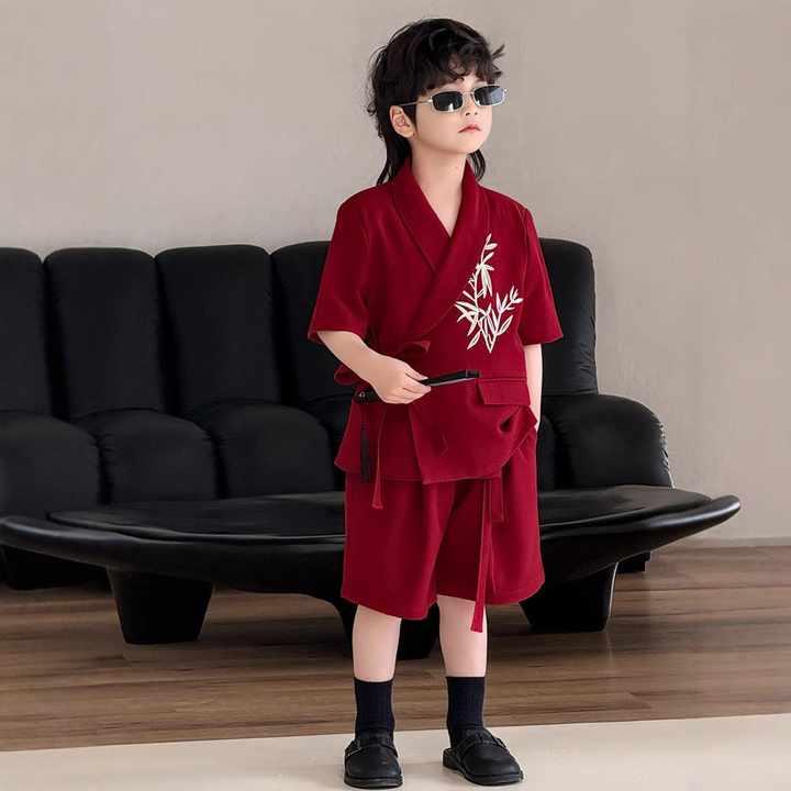 Boys' shorts embroidered tang suit 