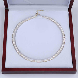 Design for Women and Girls- Simple Rice Pearl Necklace 
