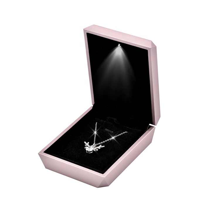 LED Lighted Necklace Ring Earring Gift Box Wedding. 