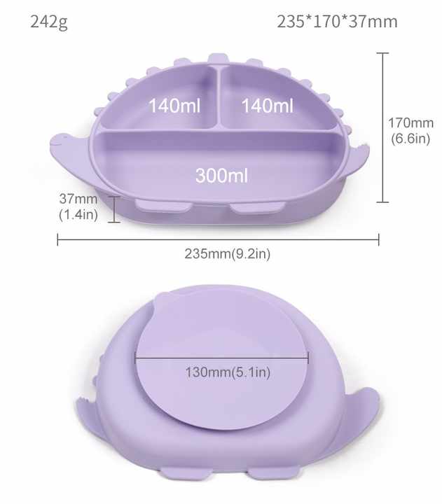 أطفال ديناصور من السيليكون لوازم الرضاعة المستقلة للأطفال الصغار Dinosaur Silicone Baby Feeding Supplies for Toddlers