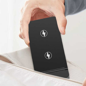Foldable wireless smartphone charger for mobile phone. 