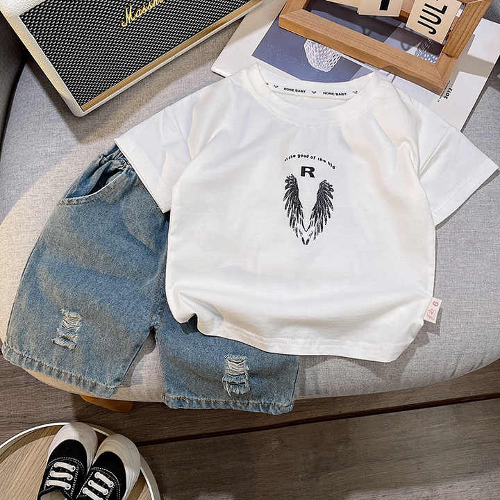 Boys' short-sleeved wings shorts 