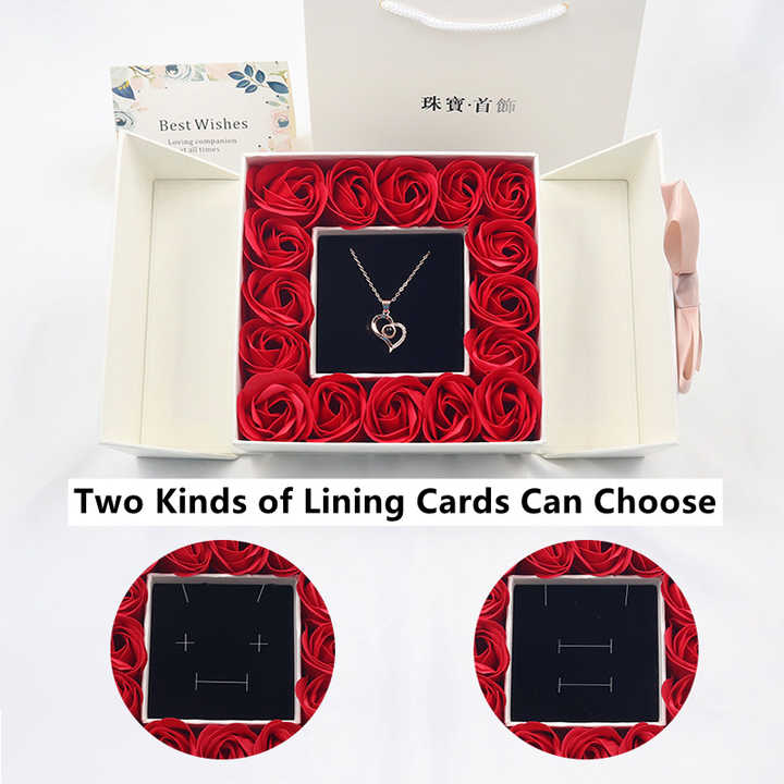 Double Door Jewelry Rose Box 