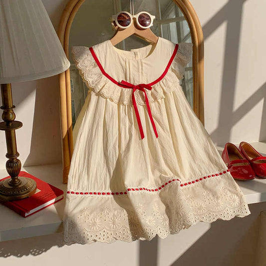 Round Neck Princess Forest Girl Clothes-Korean Dress for Kids 