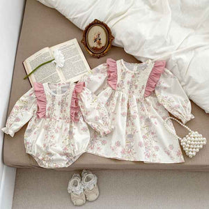 Dress with Long Sleeves Printed Baby Dress - Casual Summer Dress 