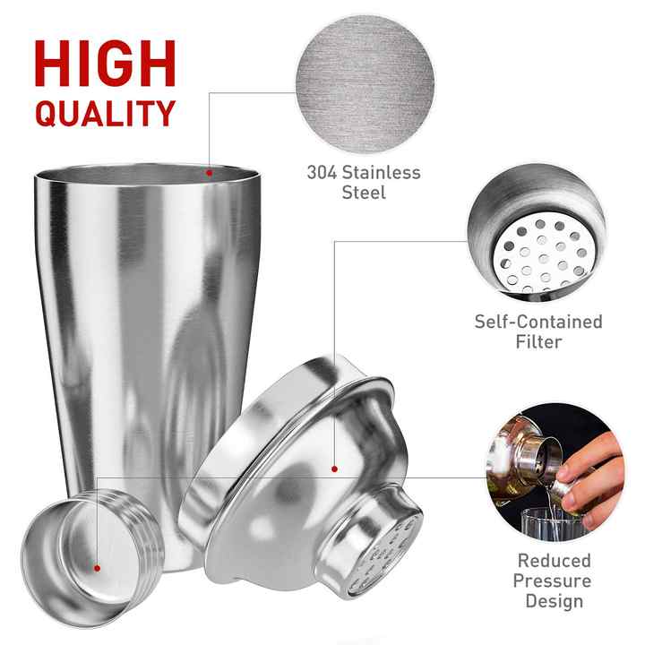 Wuyi Camol Factory Direct Silver Cocktail Shaker Set 