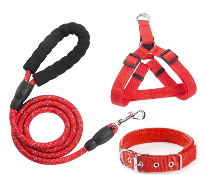 Luxury Pet Dog and Cat Collar Leash Set - Animal Accessories 