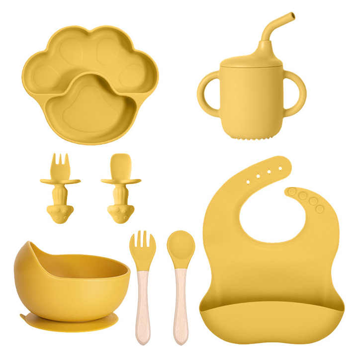 Silicone Baby Feeding Set for Newborns - New Bear Feeding Set 8 - Free Gift 