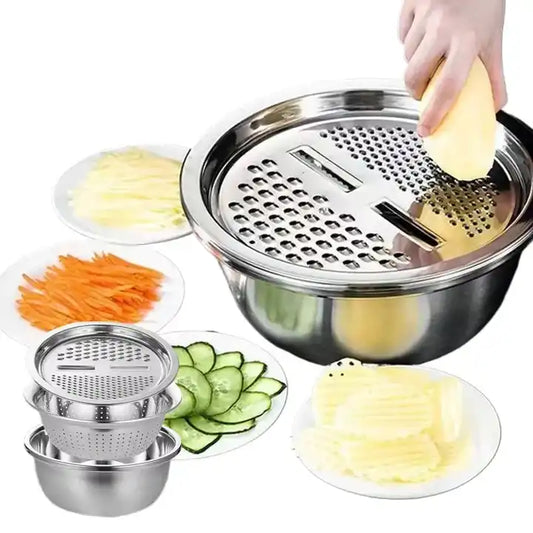 3. Stainless Steel Manual Kitchen Tools, Fruit and Vegetable Slicer, Slicer, Sink Drainer Set 