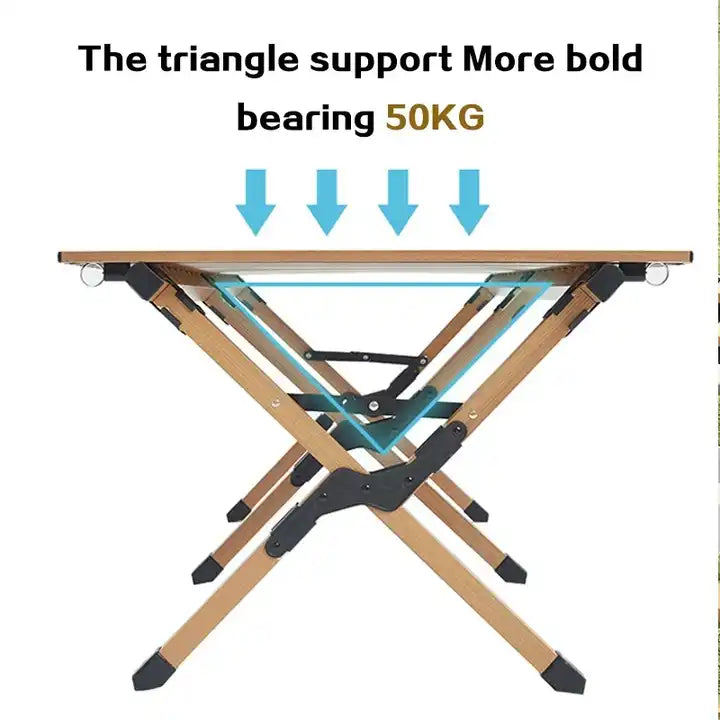 Outdoor Custom Wood Egg Table Portable Hiking BBQ 