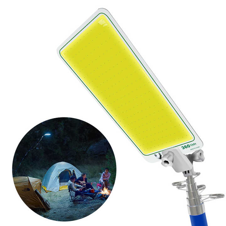 Camping Light LED Picnic Light with Telescopic Pole for Car Camping Self-Driving Travel Lamp with Handbag COB 12V 360 