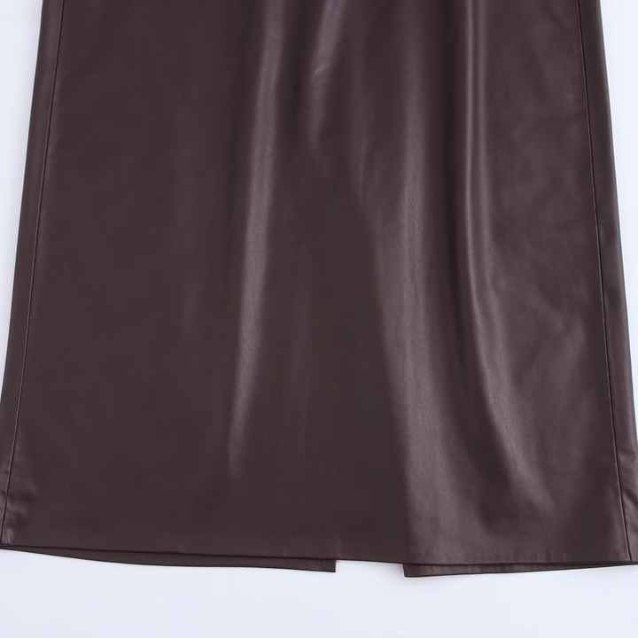 Women's long faux leather dress 