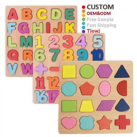 Wooden Board for Kids Letters and Numbers 
