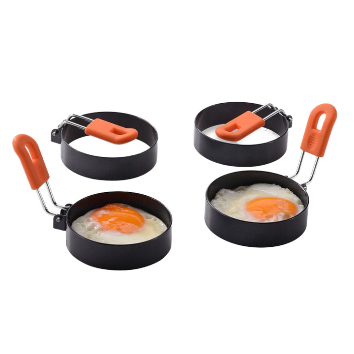 Stainless Steel Round Cooking Tools with Non-Stick Handle Egg Ring Mold for Fried Eggs Pancakes Food Preparation 