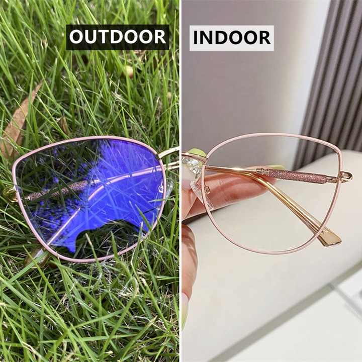 Photochromic Metal Black Sunglasses 