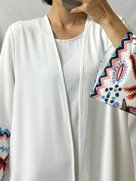 Colorful open abaya 
